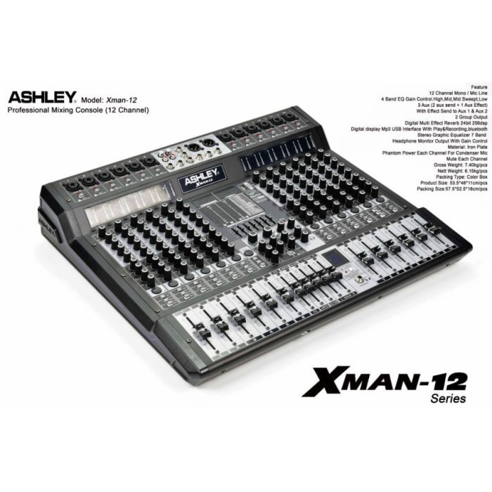 MIXER ASHLEY XMAN12 XMAN 12 CHANNEL Mixer Ashley Xman 12 12Channel