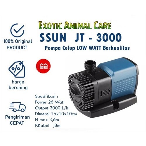 Sun2 Pompa Kolam Ikan Celup SS JT* 3000 PUMPA LOW WATT J*P 3000 Submersible Pump