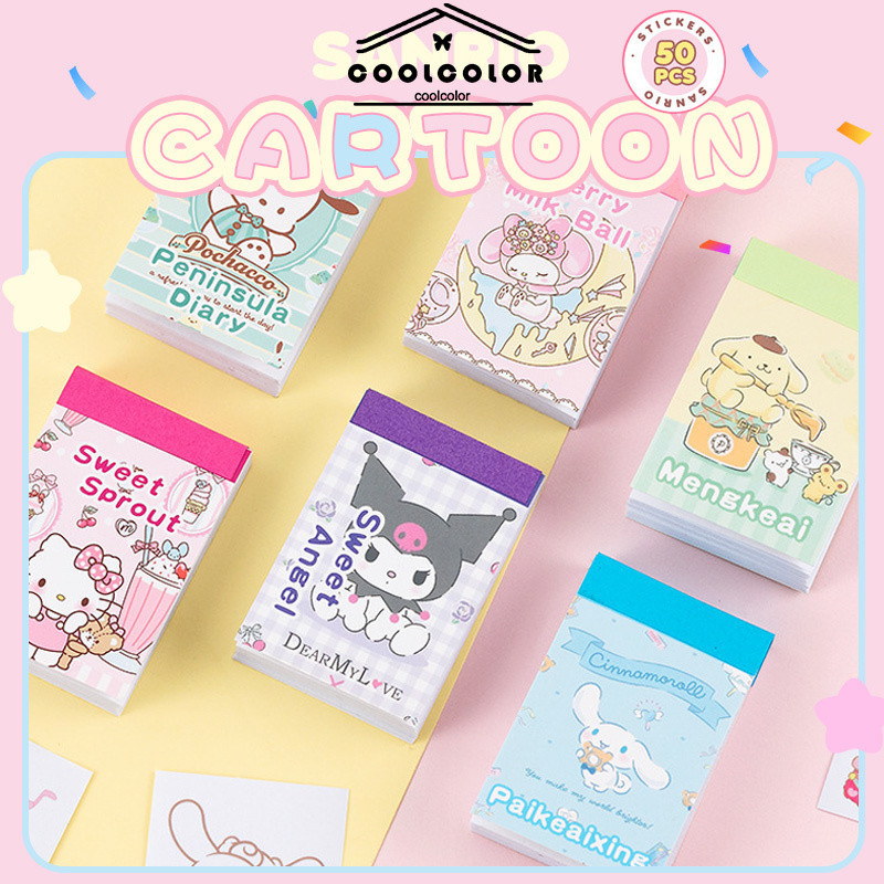 

COD❤️Stiker buku catatan Kartun Doudou, stiker buku catatan anak lucu, buku catatan bahan stiker Sanrio-cl