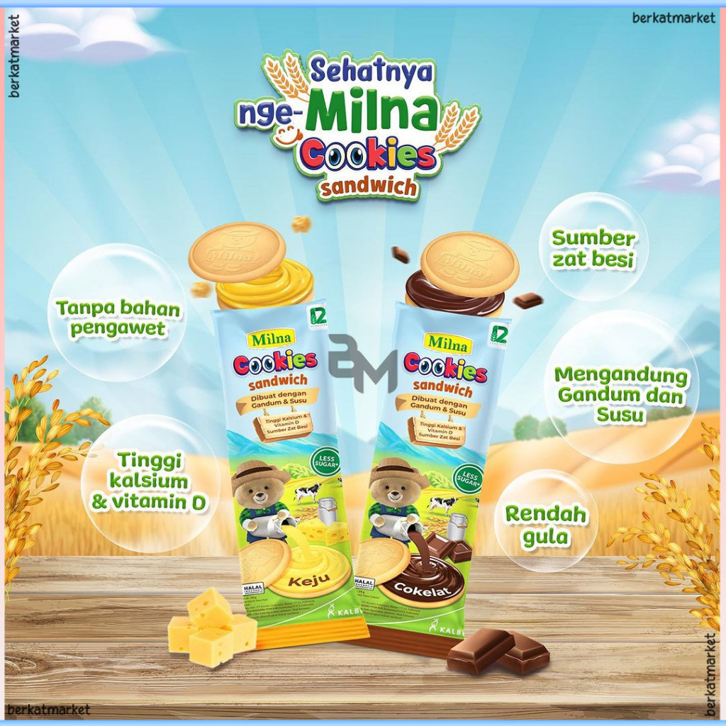 

Milna Cookies Sandwich Biscuit Bayi 12+