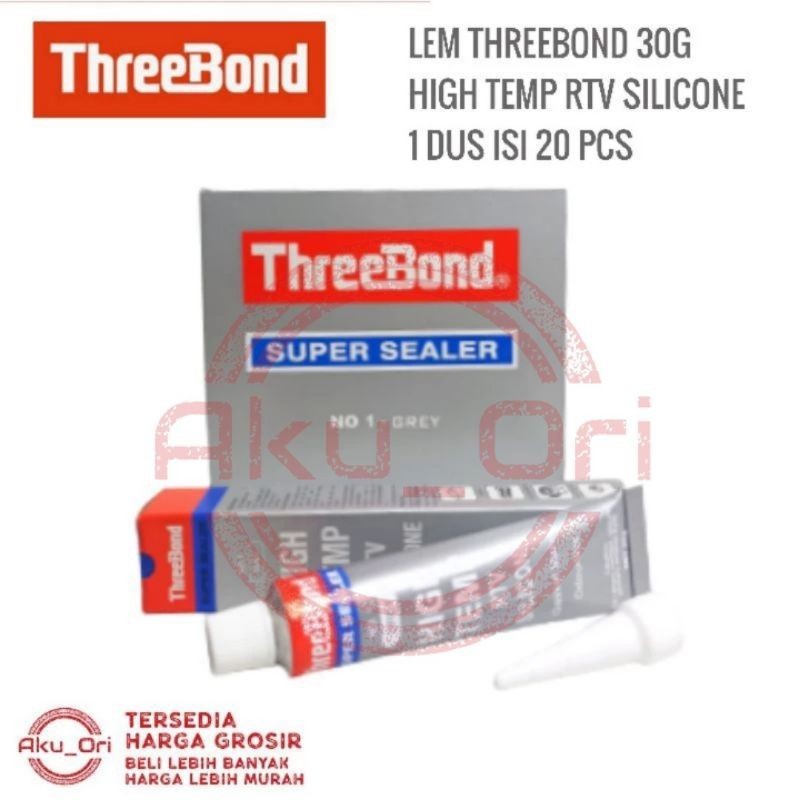 

[PROMO MURAH] 1 DUS LEM THREEBOND HI TEMP Lem gasket paking super sealer high temp rtv 30 gram grey isi 20 pcs