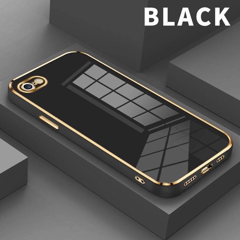 PRODUK TERBARU # Case Casing Hp untuk for iPhone 8 7 6 6s Plus SE2 SE3 X XS Max XR Softcase Migun Case Polos Pelapisan Silikon Kesing Hp Persegi Lensa Penuh Lindungi Case Murah