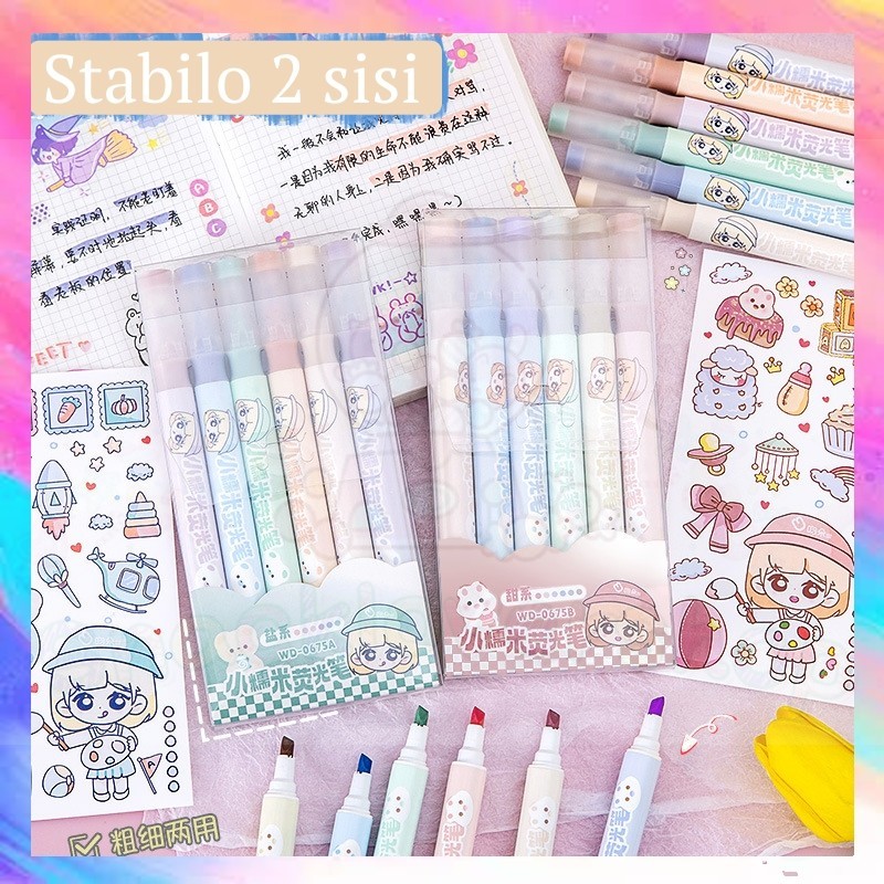 

Stabilo /stabillo warna/stabilo isi 6 warna pastel