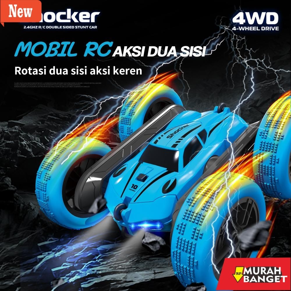 RC Escavator terviral- Tatajoy mobil akrobat dua sisi mobil akrobat berjatuhan Mobil remote control 