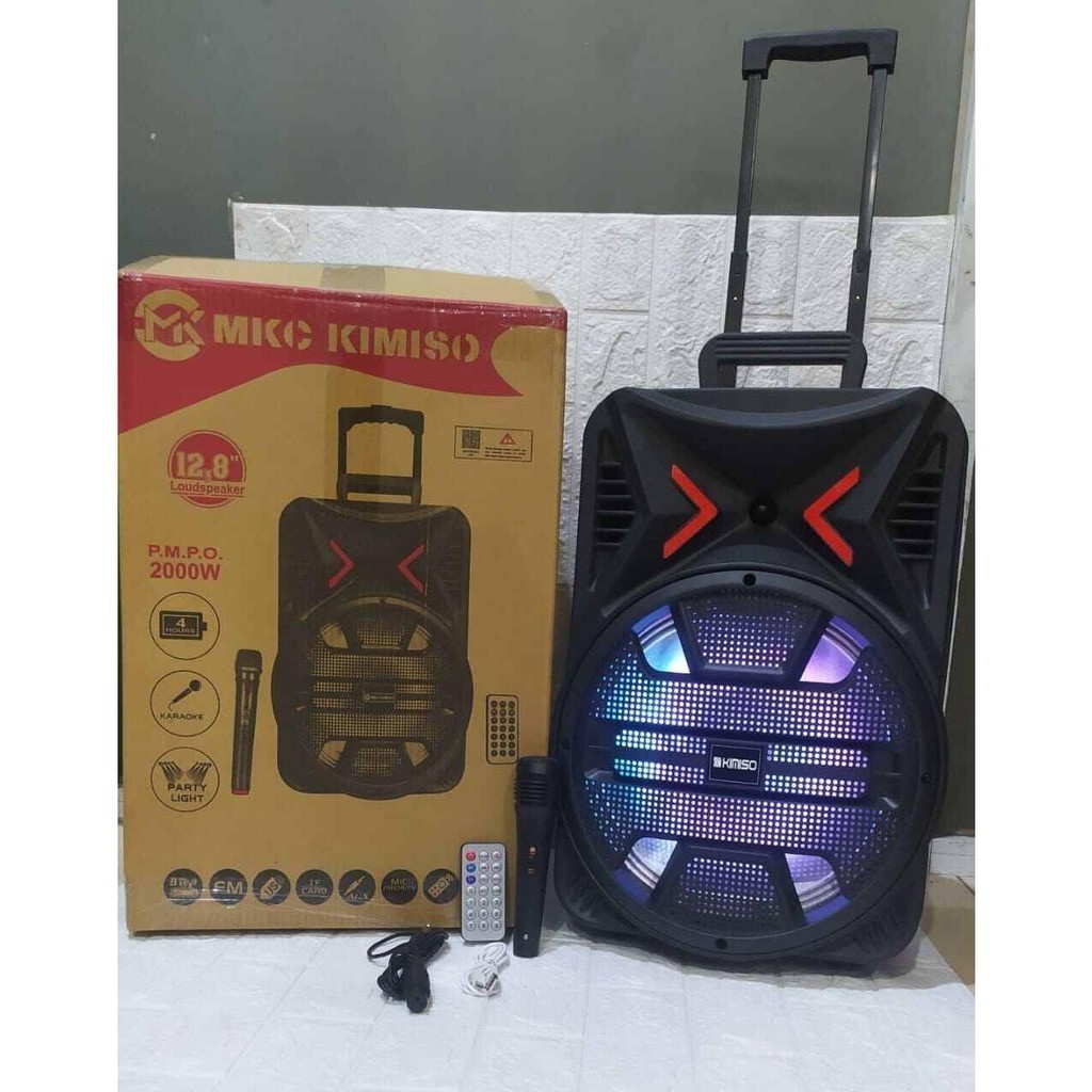 BlessS/ Speaker Aktif Bluetooth Portabel Kimiso QS-1205 + Microphone Kabel  Free Remote Control
