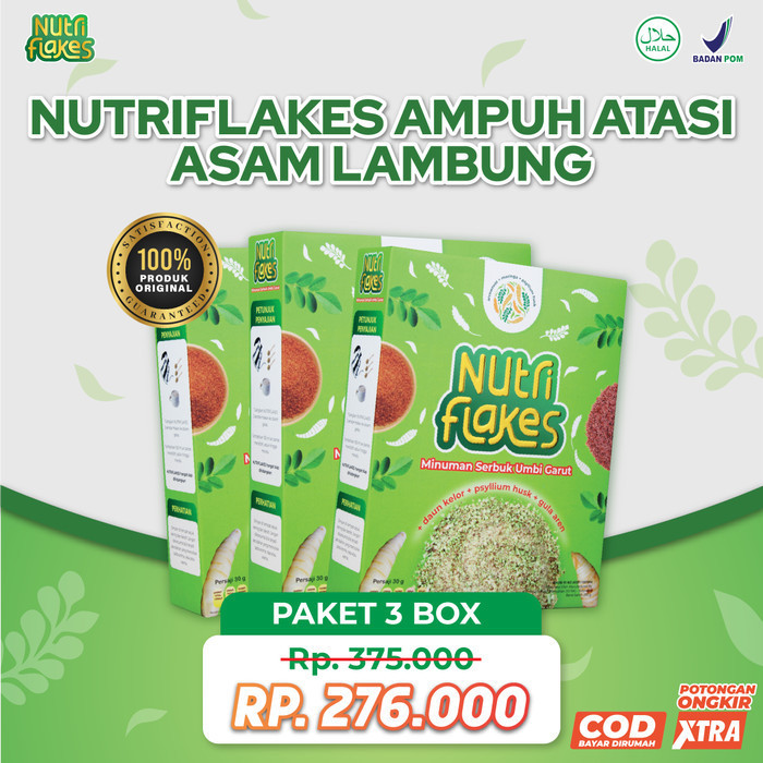 

NUTRIFLAKES Sereal Umbi Garut Solusi Tepat Untuk Asam Lambung 3 Box