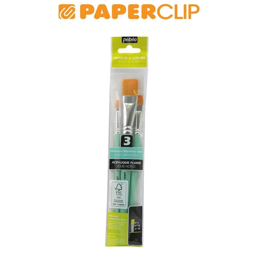 

KUAS LUKIS PEBEO GOLDEN TAKLON ARTIST & HOBBY SET 3 952308