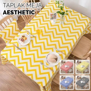 [JOY] Taplak Meja Makan Ruang Tamu 137X183cm Persegi Panjang Motif Zigzag Terbaru  Bahan PEVA Tebal 