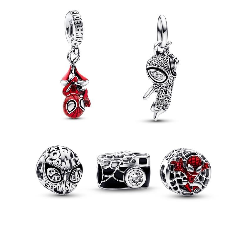 New 925 Silver Marvel Spider-Man Fire Wolf Charm for Bracelet DIY Women's Birthday Gift