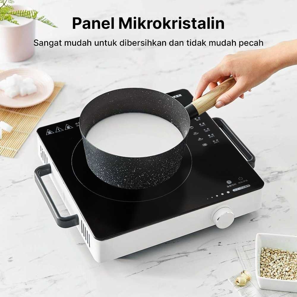 COD Kompor Masak Induksi Listrik 1 Tungku Portable 2000 W Low Watt Cepat Panas Mewah QCOOKER
