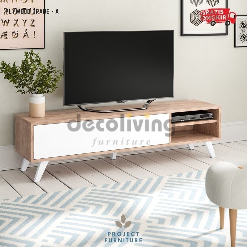 Decoliving Balduino - Meja TV / Rak TV Minimalis Modern  150 Cm Maks TV 60" Scandinavian