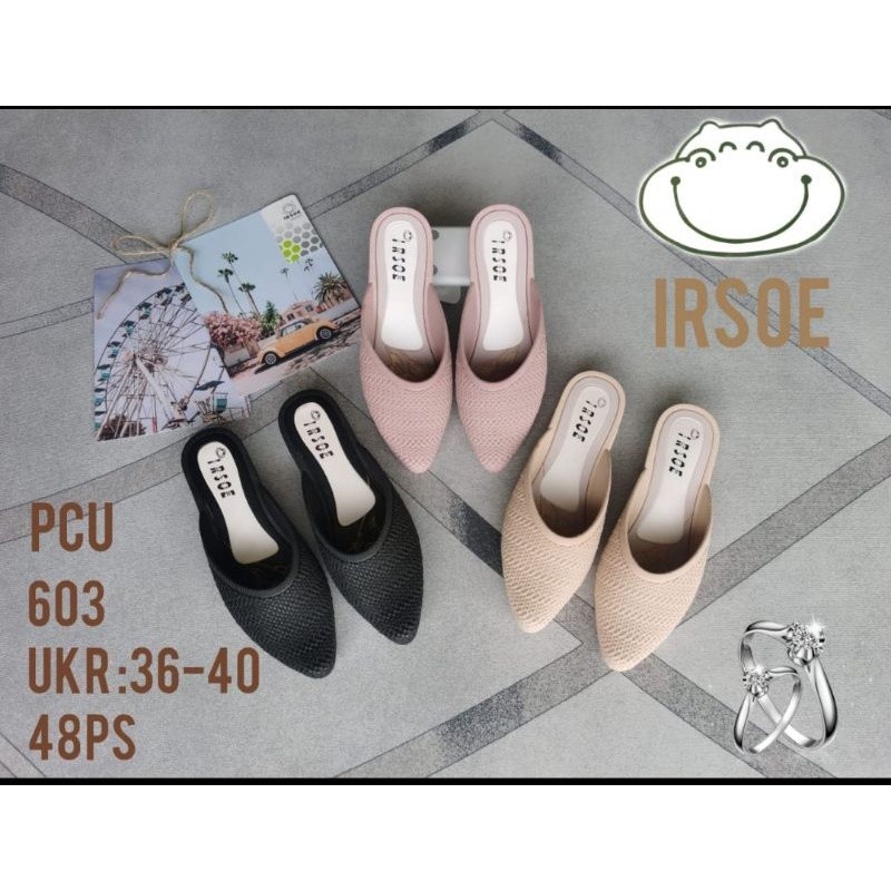 Sandal Slop Wanita Jalan Sendal Sepatu Acara Formal Kondangan Irsoe 603 36-40