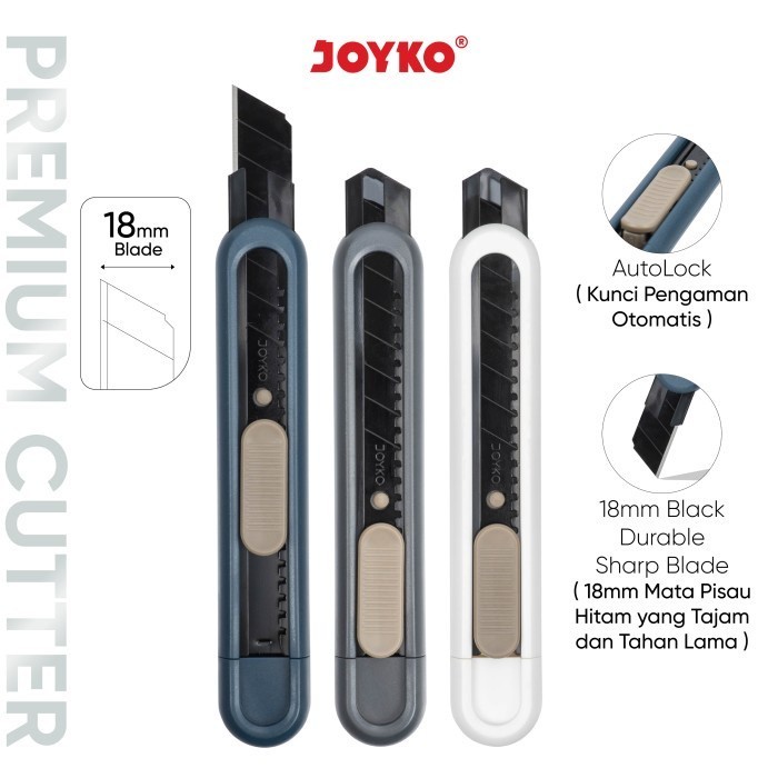 

CUTTER PREMIUM JOYKO CU-0513 ~ 0514 | PISAU PEMOTONG AUTO LOCK | TAJAM DAN KUAT