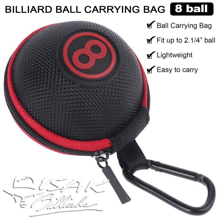 Billiard Ball Bag - 8-Ball Tas Bola Biliar Carabiner Storage Pool Cue