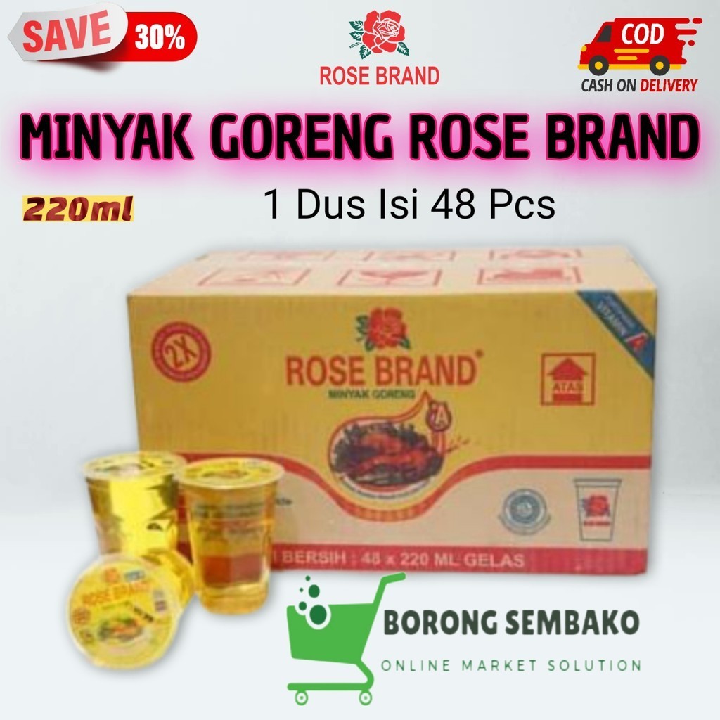 

Minyak Goreng Rose Brand 220ml 1 Dus Isi 48 Pcs