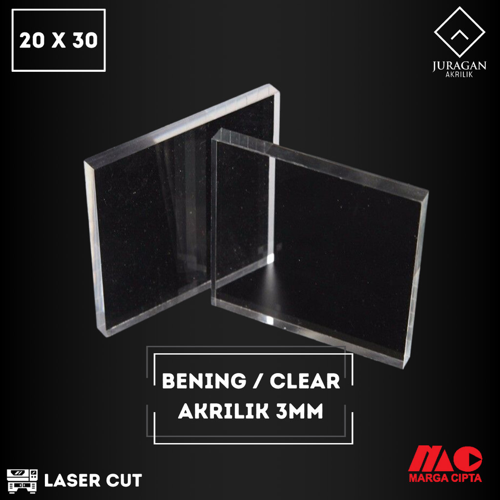 

Akrilik Bening 3mm Marga Cipta uk. 20 cm x 30 cm