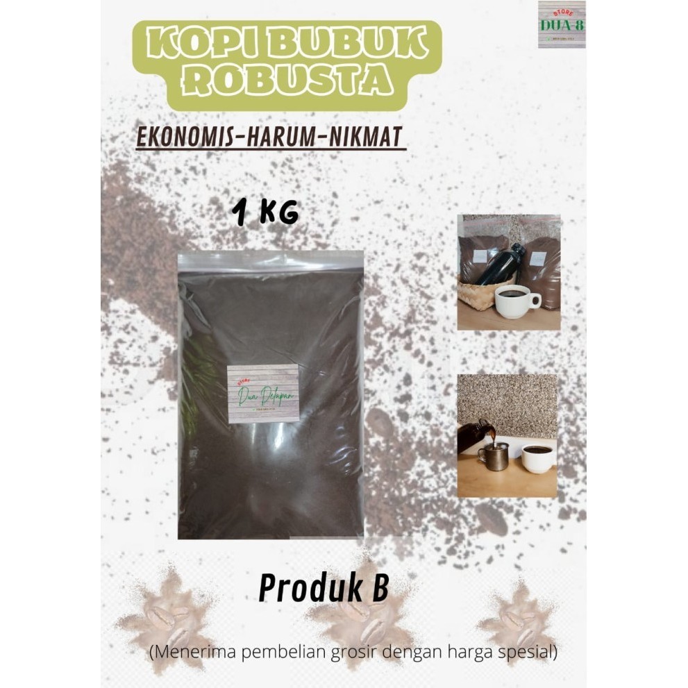 

Tfren99_ KOPI BUBUK ROBUSTA - EKONOMIS, HARUM NIKMAT, PACKING RAPI