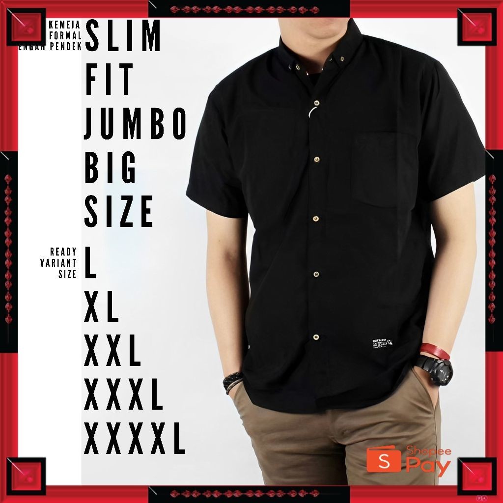 KAIN ADEM LEMBUT HALUS TEBAL / kemeja hem pria polos formal jumbo size big size ukuran besar lengan 