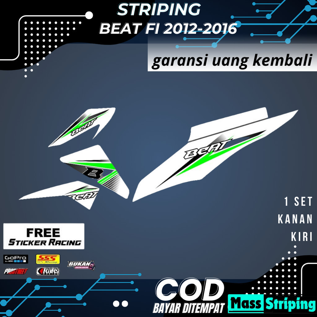 STRIPING STICKER DECAL MOTOR BEAT FI OLD INJEKSI 2013 2014 2015 2016 starter kasar SEMI FULLBODY