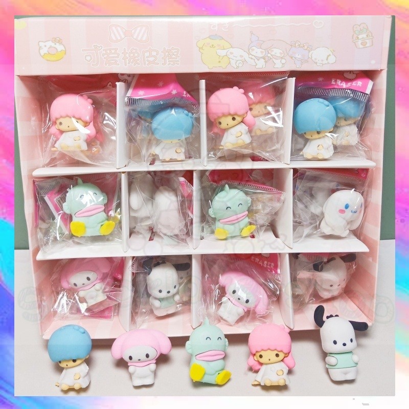 

(36Pcs - 1Box)Penghapus Pensil Karakter Sanrio Pokemon Space Rabbit Lucu Penghapus Lucu