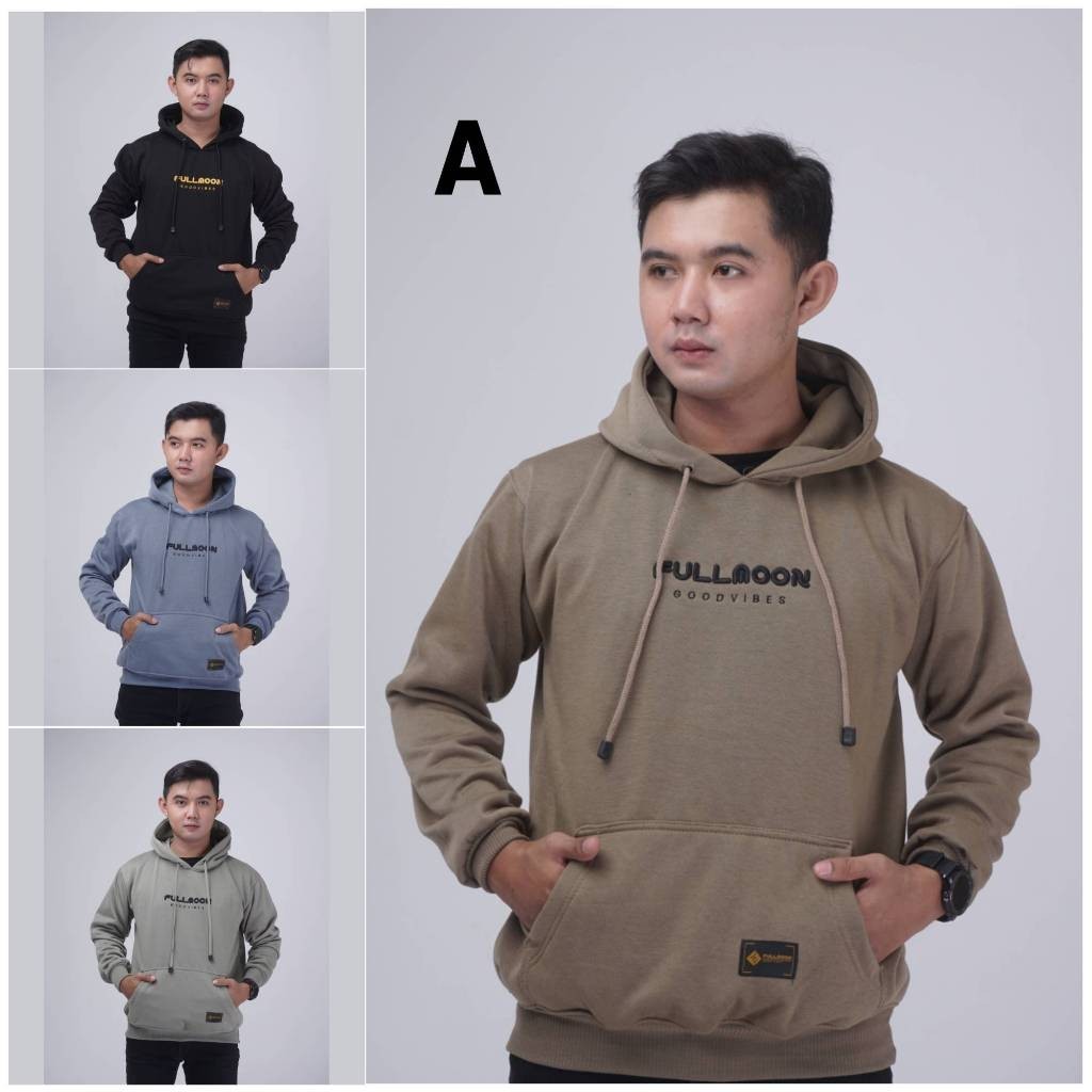 Hoodie Fullmoon Unisex Cewek Cowok Tebal Premium