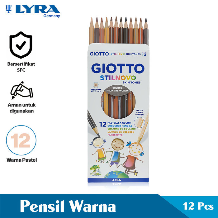 

✨LARIS✨ -GIOTTO Pensil Warna 12 Warna 3.3 MM Stilnovo Skin Toner LYR-257400