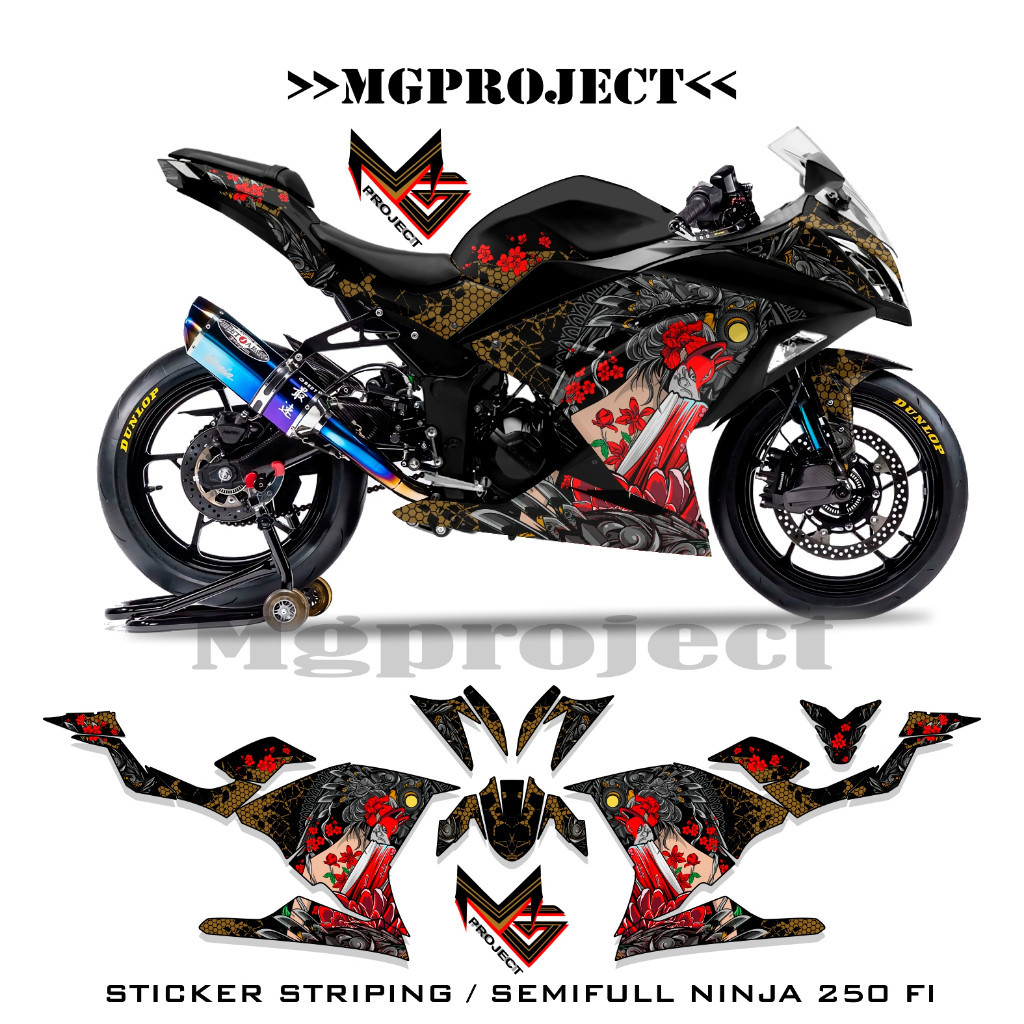 striping ninja 250fi / stiker ninja fi250 / decal ninja 250fi / decal ninja250fi semifull sku20