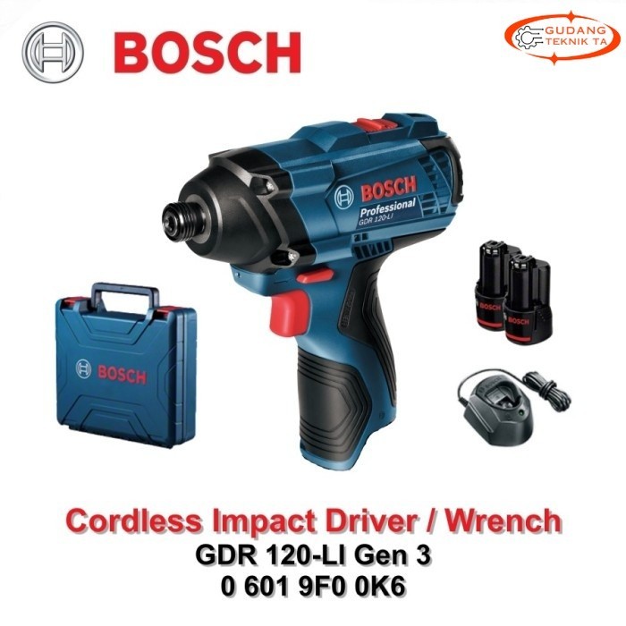 Bosch Mesin Bor Obeng Baterai / Cordless Impact Driver GDR 120-LI