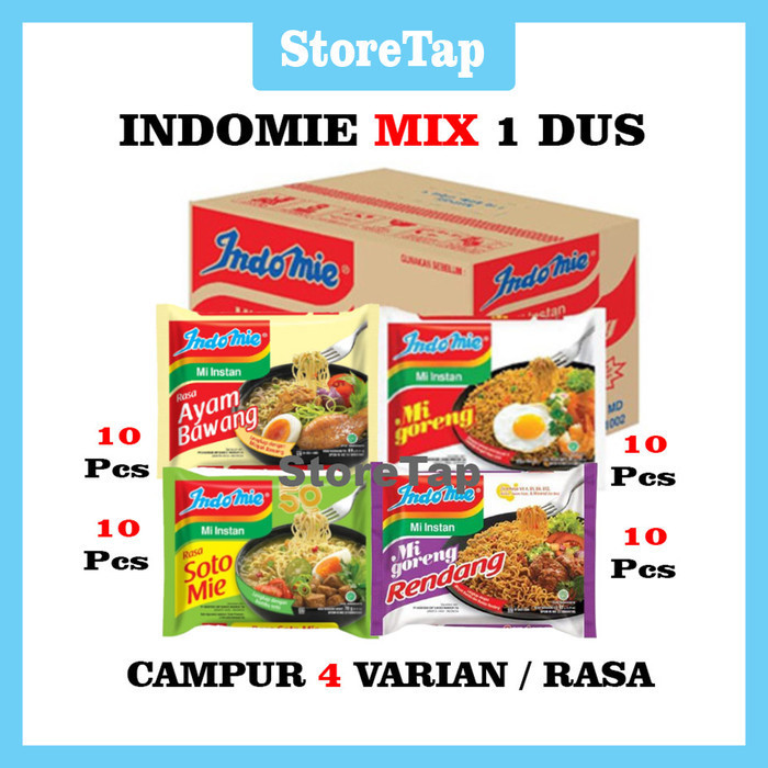

Mie Instan Indomie Mix 1 Dus 4 Varian Rasa Isi 40 Pcs