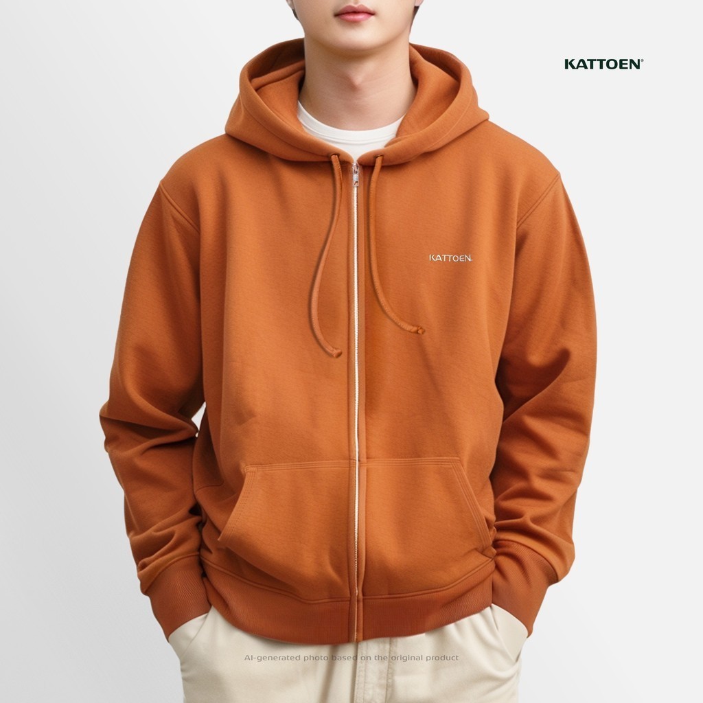 Kattoen Jaket Jumper Hoodie Polos - Terracotta 270 Gsm