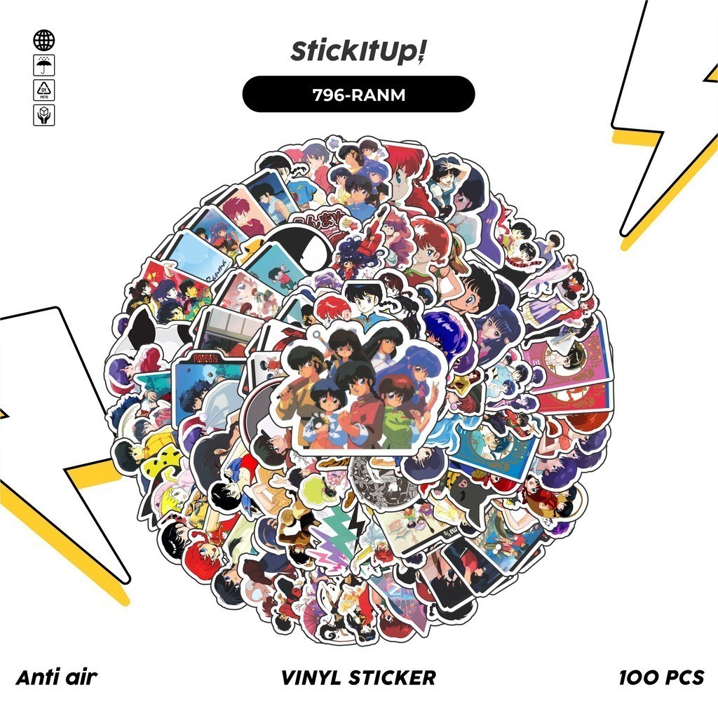 

COD✨ 100 Pcs Stiker Ranma Lucu Anti Air Untuk Dekorasi Notebook Sepeda Skateboard Handphone DIY