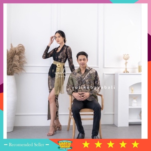 Kebaya Viral Keren Model Terbaru Kekinian / Set Kebaya Bali Kutubaru Couple | Batik Couple Sarimbit 