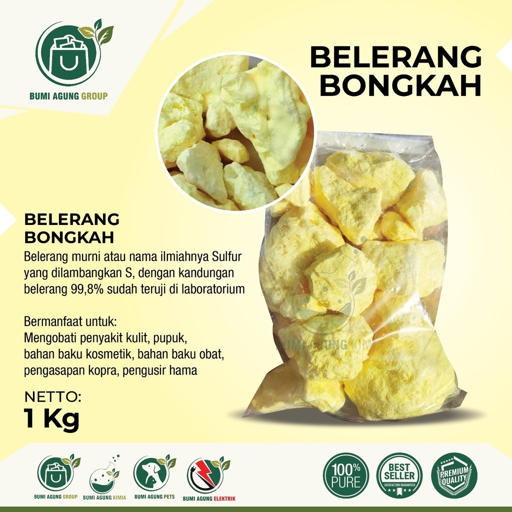 Sulfur Belerang Bongkahan / Sulpur / Belerang bongkah / Belerang / 1KG