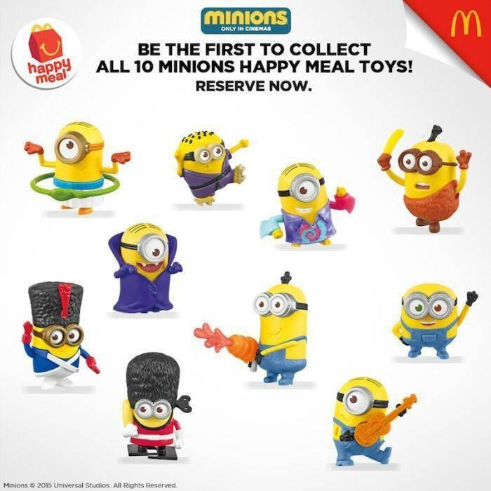Minions 2015 Mainan Anak Hadiah Happy Meal Meals McD McDonald McDonalds Minions Minion Movie Despica
