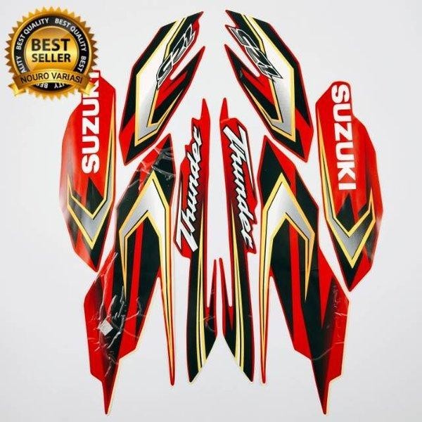 striping suzuki thunder 125 merah 2010 2011 list body motor standar