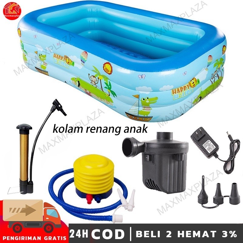 kolam renang anak/kolam renang /kolam renang anak kecil + pompa/kolam renang karet/kolam renang lipa