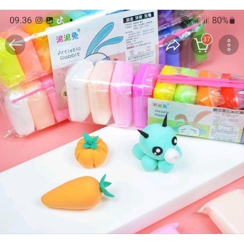 CLAY MAINAN EDUKASI ANAK CLAY 1 SET 12 MAINAN LILIN PLASTISIN WARNA SLIME
