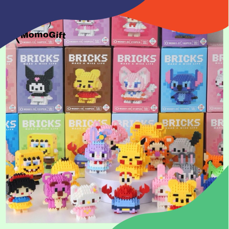 Promo BRICKS Mainan Balok BLOK Cartoon Nano Block Puzzle DIY 3D Kartun Gratis Ongkir