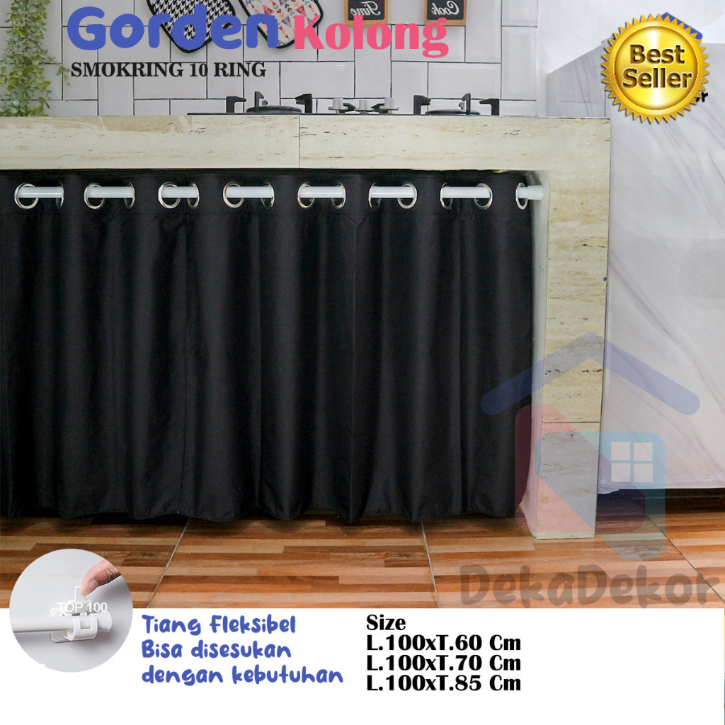 Gorden Kolong Dapur Polos Smokring Premium Tahan air