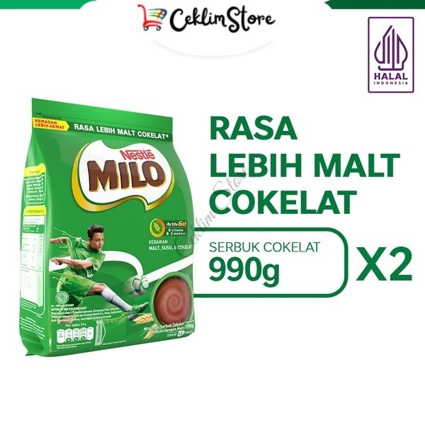 

MILO ACTIV-GO Susu Coklat Pouch 990 g x 2pcs