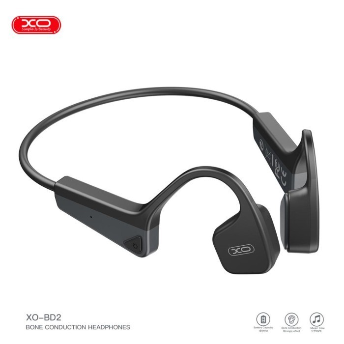 PRODUK TERBATAS XO True Bone Conduction Open Air Bluetooth Sport Headset Hitam BD02 - Hitam