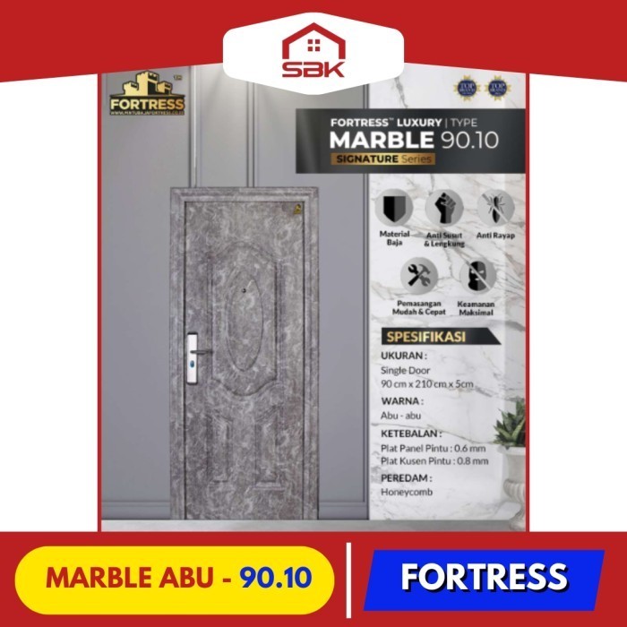 Pintu Kamar Pintu Utama Baja 90x210 Fortress 90.10 Marble