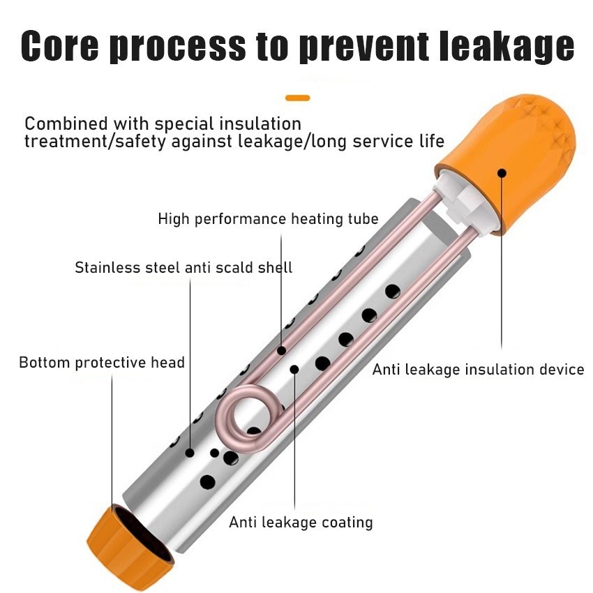 Elemen Pemanas Air Water Heater Celup Listrik Portable Watt Tinggi Otomatis 600/2000/3000W