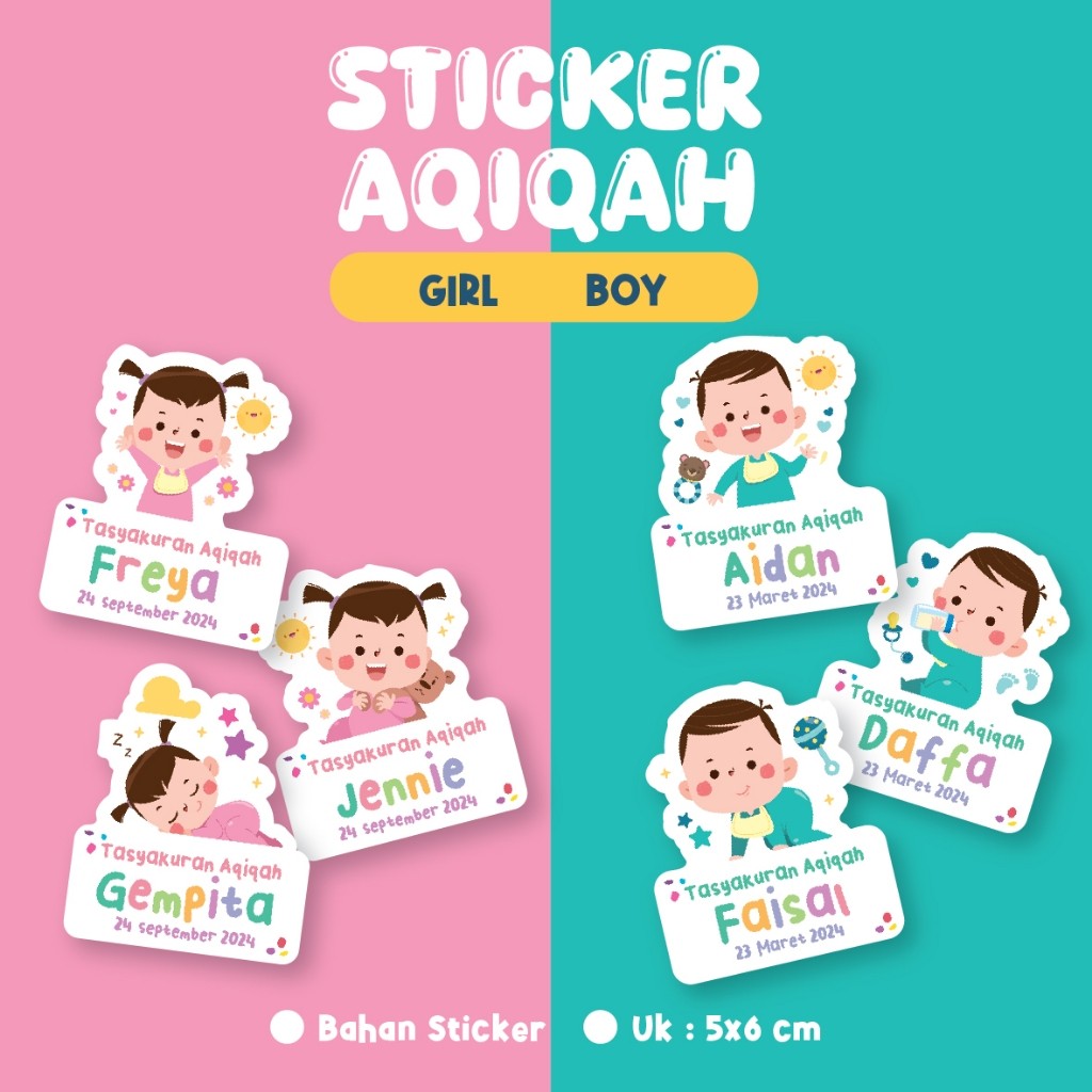 

Sticker Aqiqah Anak Sticker Bento Tasyakuran Aqiqah Anak souvenir boy girl