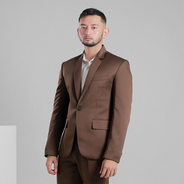 Goldy Setelan Jas Celana & Rompi Coklat - Peaky Premium - JAS, 3XL
