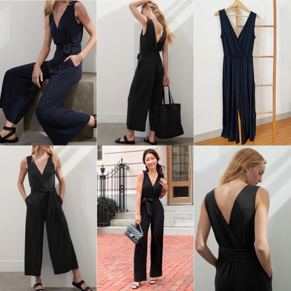 Banana Republic black belted V neck jumpsuit Baju Wanita Casual