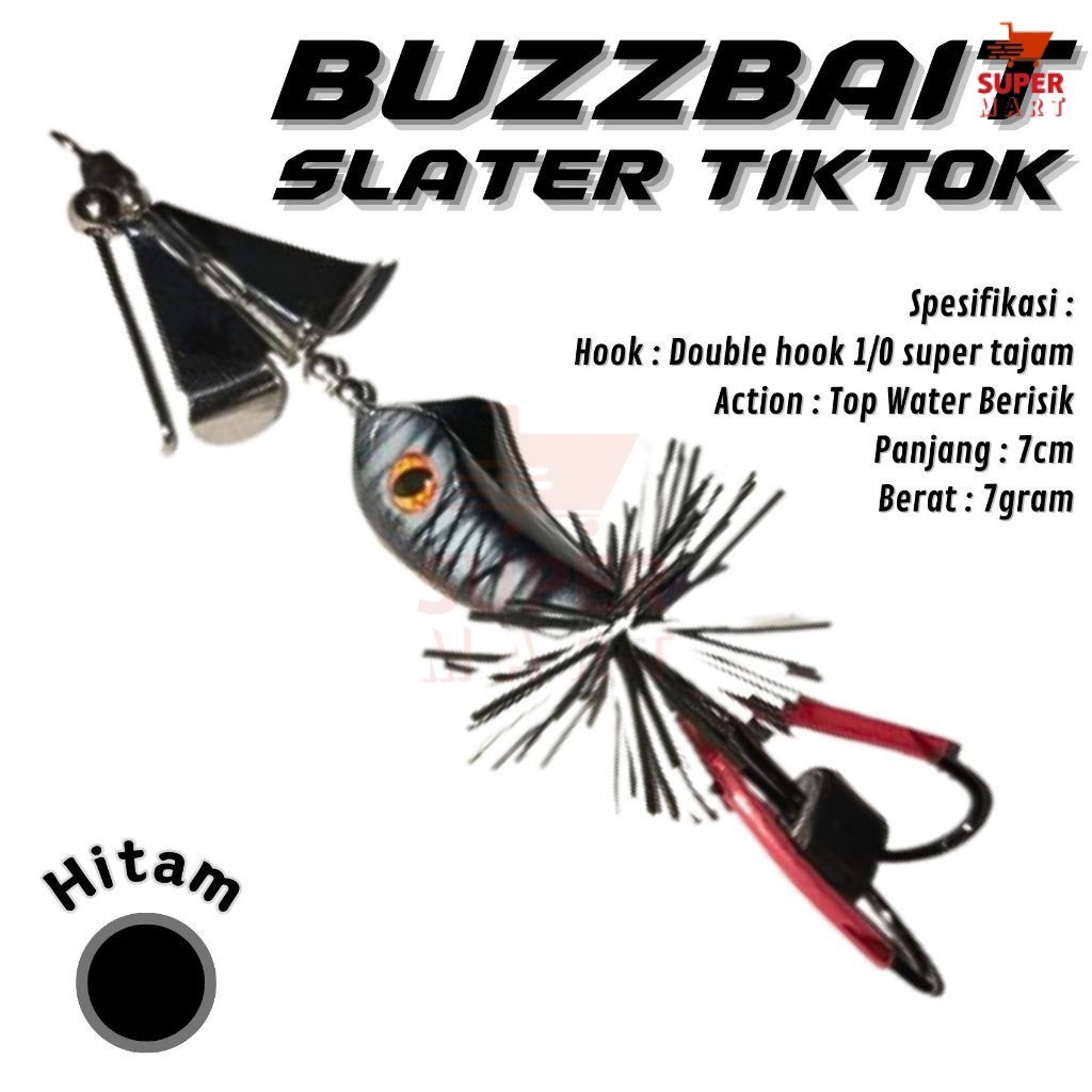 Buzzbait Mini Slater Tiktok Super Berisik Umpan pancing Lure Casting Gabus Toman