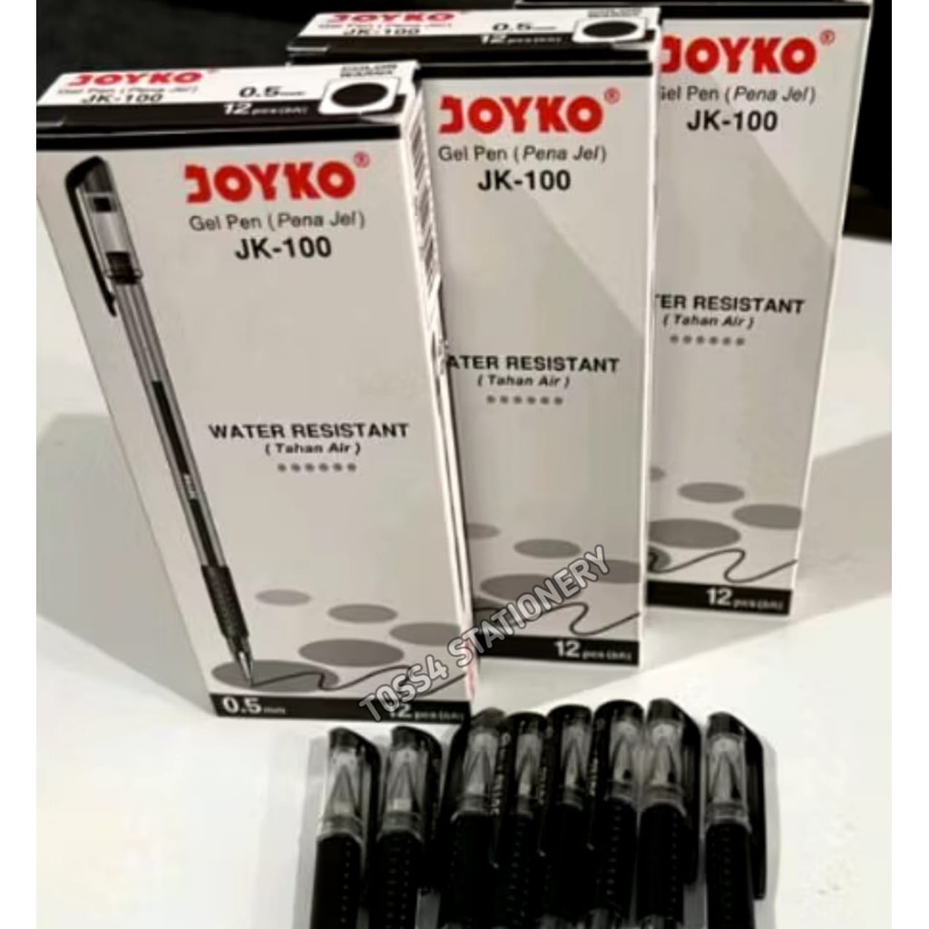 

(12pc) Gel Pen Pulpen Pena Joyko JK-100 Black 0.5 mm TOSSA STATIONERY