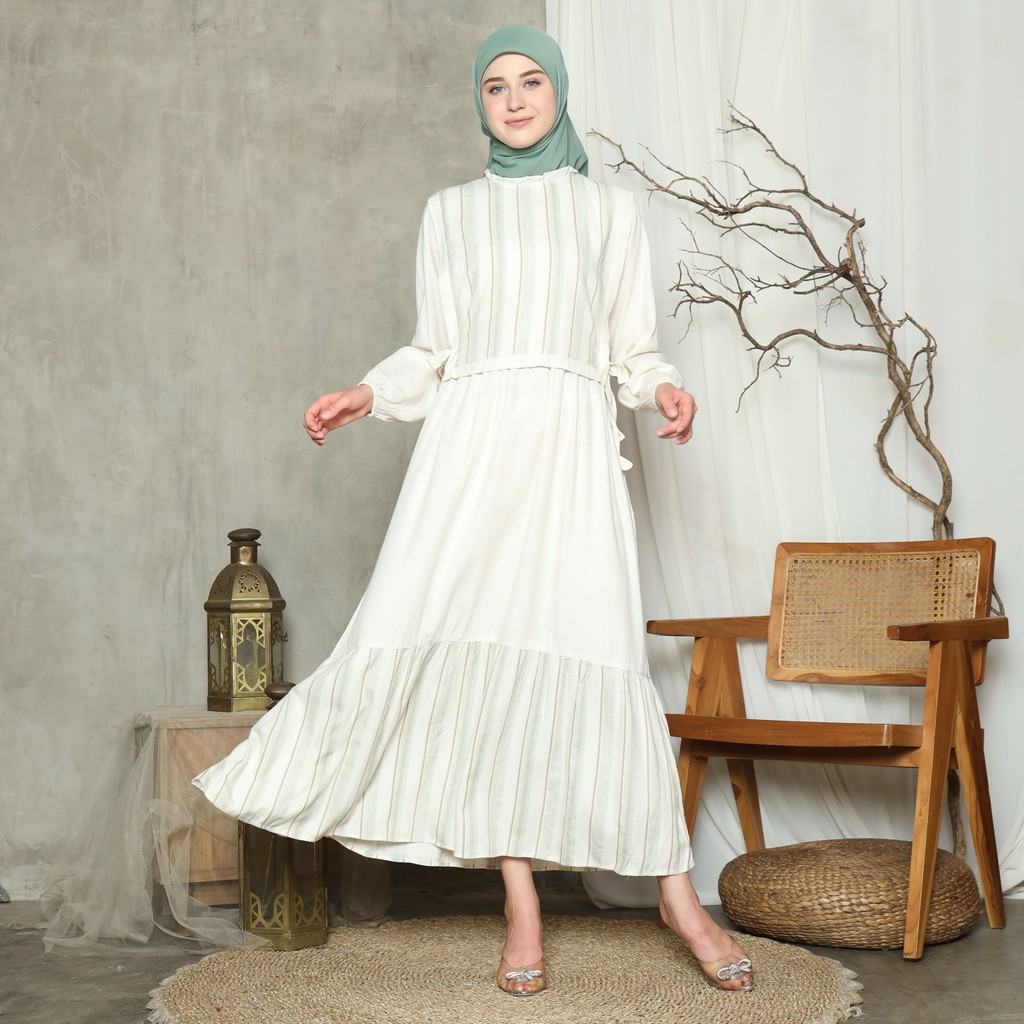 RILLEY - Gamis Ivanka | Dress Panjang Muslim Wanita | Gamis Wanita Terbaru Bahan Linen
