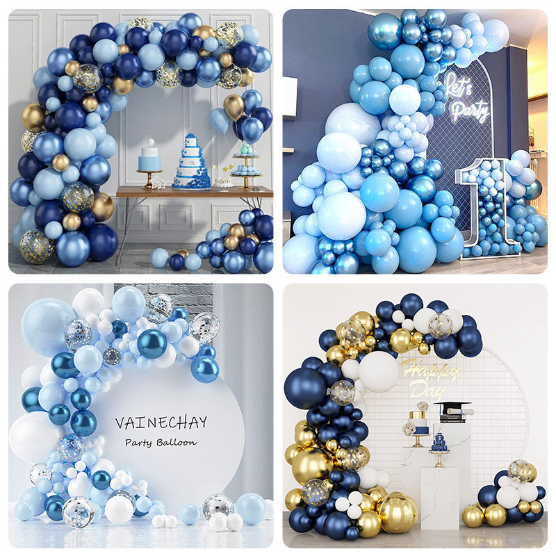 

1Set Latex Blue Balloon Wedding Happy Birthday Party Christmas Holiday Anniversary Valentine's Day Graduation New Year Decor